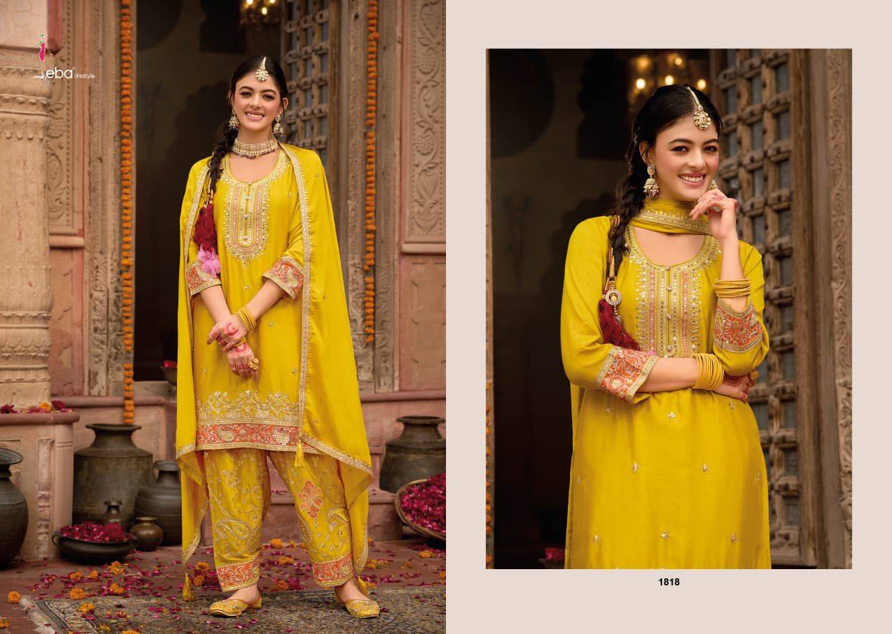 Kashish hit design By Eba Lifestyle 1816 to 1818 Series Ready To Wear Heavy chinon readymade Dresses At Wholesale Price